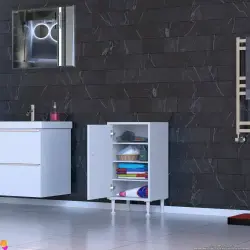 ModilaynSÖKE40cm1Kapaklı4GözRafÇokAmaçlıBanyo,MutfakDolabıBeyaz(103-B1K_3R_B_40) - 1