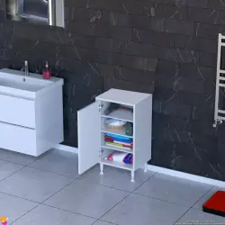 ModilaynSÖKE40cm1Kapaklı4GözRafÇokAmaçlıBanyo,MutfakDolabıBeyaz(103-B1K_3R_B_40) - 3