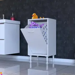 ModilaynSÖKE45cm1GözSepetliMiniÇokAmaçlıBanyo,MutfakDolabıBeyaz(103-B1S_B_45) - 1