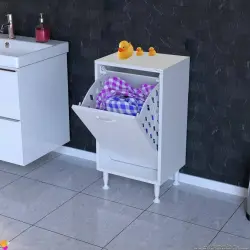 ModilaynSÖKE45cm1GözSepetliMiniÇokAmaçlıBanyo,MutfakDolabıBeyaz(103-B1S_B_45) - 3