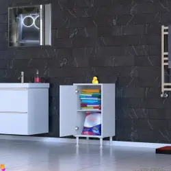 ModilaynSÖKE45cm1Kapaklı2GözRafÇokAmaçlıBanyo,MutfakDolabıBeyaz(103-B1K_1R_B_45) - 1