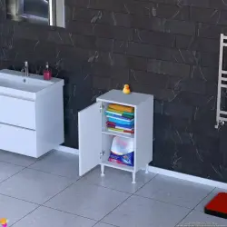ModilaynSÖKE45cm1Kapaklı2GözRafÇokAmaçlıBanyo,MutfakDolabıBeyaz(103-B1K_1R_B_45) - 3