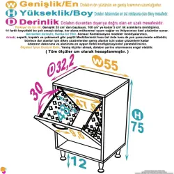 ModilaynSÖKE55cm1GözSepetliMiniÇokAmaçlıBanyo,MutfakDolabıBeyaz(103-B1S_B_55) - 4