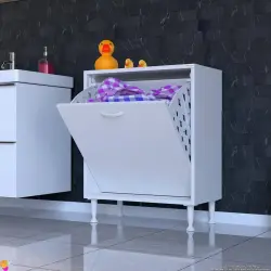 ModilaynSÖKE60cm1GözSepetliMiniÇokAmaçlıBanyo,MutfakDolabıBeyaz(103-B1S_B_60) - 1