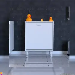 ModilaynSÖKE60cm1GözSepetliMiniÇokAmaçlıBanyo,MutfakDolabıBeyaz(103-B1S_B_60) - 2