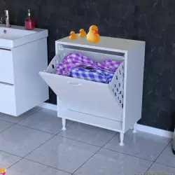 ModilaynSÖKE65cm1GözSepetliMiniÇokAmaçlıBanyo,MutfakDolabıBeyaz(103-B1S_B_65) - 3