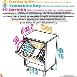 ModilaynSÖKE65cm1GözSepetliMiniÇokAmaçlıBanyo,MutfakDolabıBeyaz(103-B1S_B_65) - 4