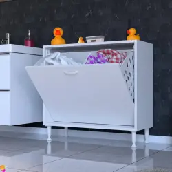 ModilaynSÖKE70cm2GözSepetliMiniÇokAmaçlıBanyo,MutfakDolabıBeyaz(103-B2S_B_70) - 1