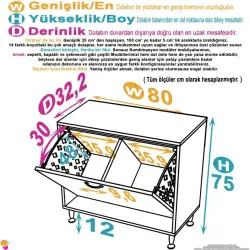 ModilaynSÖKE80cm2GözSepetliMiniÇokAmaçlıBanyo,MutfakDolabıBeyaz(103-B2S_B_80) - 4