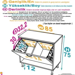 ModilaynSÖKE85cm2GözSepetliMiniÇokAmaçlıBanyo,MutfakDolabıBeyaz(103-B2S_B_85) - 4