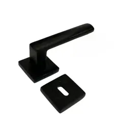 Sese Duru Modeli Rozetli Oda Kapı Kolu Siyah (200-203R-01-02) - 1