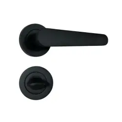 Sese Evin Modeli Rozetli Wc Kapı Kolu Siyah (200-243R-02-02) - 2