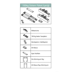 Sisco 100 kg Sürgülü Kapılar Serisi için Frenli Sürme Kapı Sistemi (SCS0138-0198) - 3