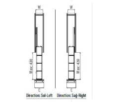 Starax 15cm Çift Açılım Gizli Raylı 4 Sepetli Ahşap Tabanlı Sol Şişelik Antrasit Renk (S-2919-A) - 3