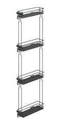 Starax 20cm 70 Çift Açılım Gizli Raylı 4 Sepetli Ahşap Tabanlı Şişelik Sağ (S-2928-A) - 2