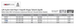 Starax 20cm Çift Açılım Gizli Raylı 3 Sepetli Ahşap Tabanlı Şişelik Sağ (S-2926-A) - 3