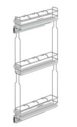 Starax 20cm Çift Açılım Gizli Raylı 3 Sepetli Ahşap Tabanlı Şişelik Sol (S-2927-C) - 2