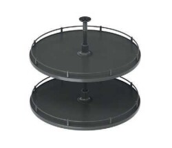 Starax 32+32cm Kaymaz Yüzeyli 4/4 Klasik Döner Ahşap Tablalı Sepet Takımı (S-3139-A) - 2