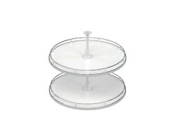 Starax 32+32cm Kaymaz Yüzeyli 4/4 Klasik Döner Ahşap Tablalı Sepet Takımı (S-3139-C) - 2
