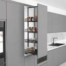 Starax 35cm Tel Hasır Sepetli 6 Sepet Teleskopik Kiler Antrasit Renk (S-1144-A) - 1