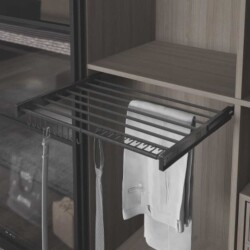 Starax 40cm Plastik Kapaklı Teleskopik Raylı Pantolonluk Antrasit Renk (S-6301-A) - 1