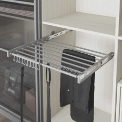 Starax 40cm Plastik Kapaklı Teleskopik Raylı Pantolonluk Gri Renk (S-6301-G) - 1