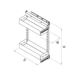 Starax 40cm Unique Box Yandan Gizli Raylı Ünite Sol (90 Derece) Antrasit (S-2793-UB-A) - 4
