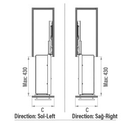 Starax 40cm Unique Box Yandan Gizli Raylı Ünite Sol (90 Derece) Antrasit (S-2793-UB-A) - 5