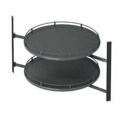Starax 45cm 4/4 Borusuz Ahşap Tablalı Döner Sepet Takımı (S-3053-A) - 2