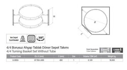 Starax 45cm 4/4 Borusuz Ahşap Tablalı Döner Sepet Takımı (S-3053-A) - 3
