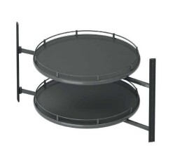 Starax 45cm 4/4 Borusuz Kaymaz Yüzeyli Ahşap Tablalı Döner Sepet Takımı (S-3054-A) - 2