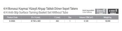 Starax 45cm 4/4 Borusuz Kaymaz Yüzeyli Ahşap Tablalı Döner Sepet Takımı (S-3054-A) - 3