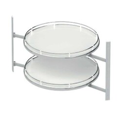 Starax 45cm 4/4 Borusuz Kaymaz Yüzeyli Ahşap Tablalı Döner Sepet Takımı (S-3054-C) - 2