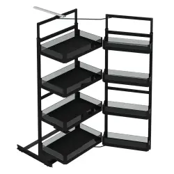 Starax 45cm Premium 4 Sepetli İkiz Kiler Antrasit Renk (S-1221-P-A) - 2