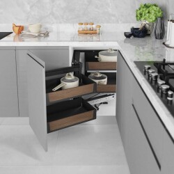 Starax 45cm Sağ Unique Wood Antrasit Kapağa Monte Kör köşe Mekanizması (S-3002-UW-A) - 1