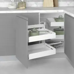 Starax 45cm Unique Box Kapağa Monte Kör Köşe Mekanizması Sağ Frenli Beyaz Renk (S-3002-UB-W) - 1