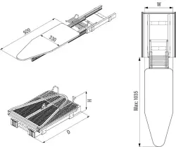 Starax 6616 Dolap içi Katlanır Ütü Masası Beyaz Modül 40cm (S-6616-W) - 3
