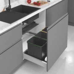 Starax 70cm Çekmece İçi Otomatik Çöp Kovası 24+2 Litre Antrasit Renk (S-2545-A) - 1
