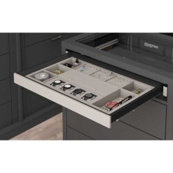 Starax 80cm Leather Touch Gizli Raylı Mücevherlik Antrasit Renk (S-6417-A) - 1