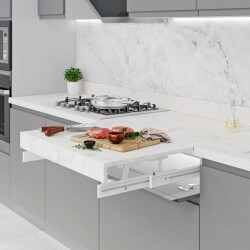 Starax 90cm Beyaz Çekmece İçi Ek Tezgah Mekanizması (S-2048-W) - 2