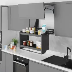 Starax 90cm Kaymaz Yüzeyli Raf Asansörü Antrasit Renk (S-5193-A) - 1