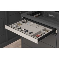 Starax 90cm Leather Touch Gizli Raylı Mücevherlik Antrasit Renk (S-6418-A) - 1