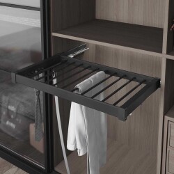 Starax Gizli Raylı Alüminyum Pantolonluk Frenli Antrasit 90cm (S-6710-A) - 1