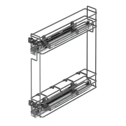 Starax Gizli Raylı Çift Açılım Sol Şişelik Antrasit Modül 15cm (S-2414-A) - 2