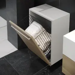 Starax Kapağa Monte Çamaşır Sepeti Antrasit Modül 40cm (S-8013-A) - 1