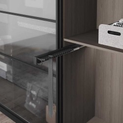 Starax Sağ Gizli Raylı Alüminyum Kravatlık Antrasit Renk (S-6737-A) - 1