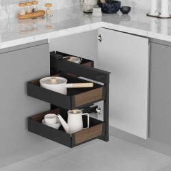Starax Unique Wood-Antrasit 45cm Bağımsız Körköşe Mekanizması (S-3007-UW-A) - 2