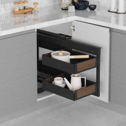Starax Unique Wood-Antrasit 45cm Bağımsız Körköşe Mekanizması (S-3007-UW-A) - 3