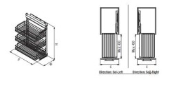 Starax35cmTelHasırSepetliYandanGizliRaylıÜniteSol(90Derece)(S-2791-C) - 3