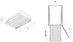 StaraxBağımsızTeleskopikRaylıÇekmeceSepetiFrenliAntrasit60cm(S-2012-A) - 4